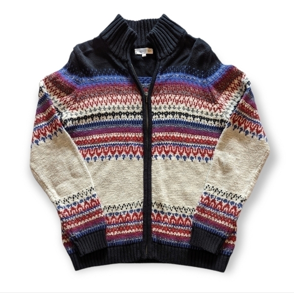 Northern reflections fair isle style zip cardigan size S - Picture 1 of 6